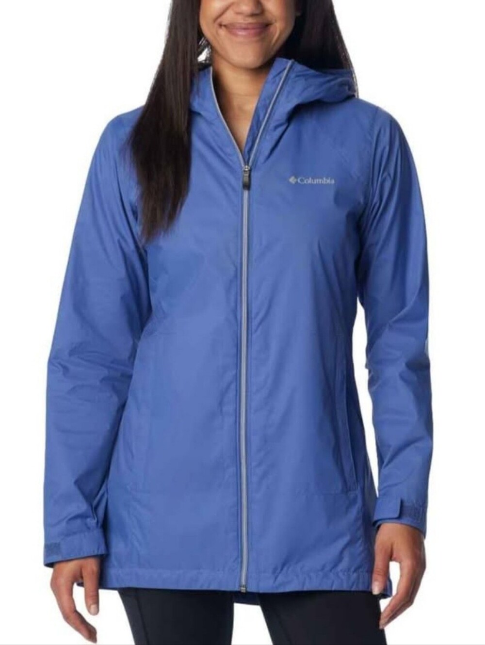 Columbia Women's Blue Hooded Rain Jacket
